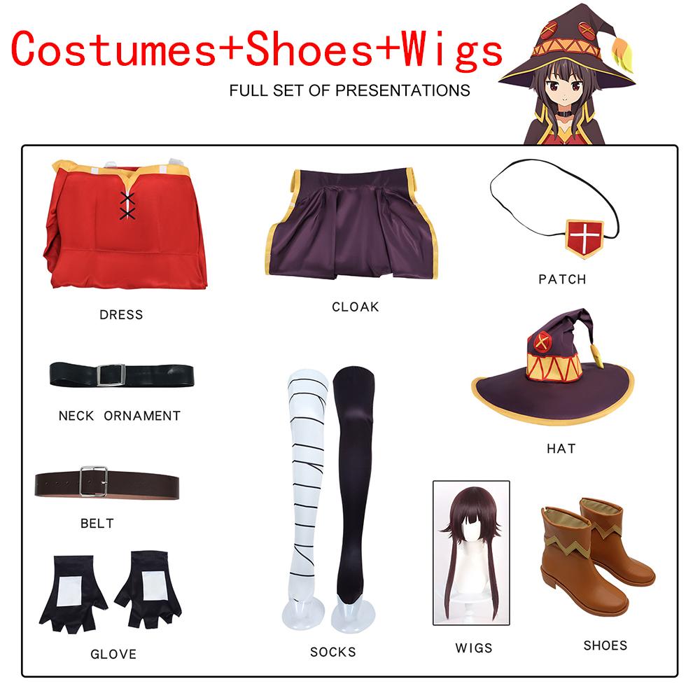 

KonoSuba Божье благословение на этот прекрасный мир Konosuba Megumin плащ платье униформа наряд парик Хэллоуин аниме косплей костюмы M
