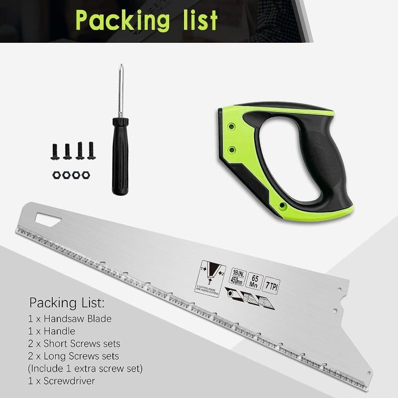 Ferăstrău de mână pentru lemn de 14 inchi/18 inchi, ferăstrău de mână universal, mâner ergonomic anti-alunecare Ferăstrău pentru lemn rezistent la rugină