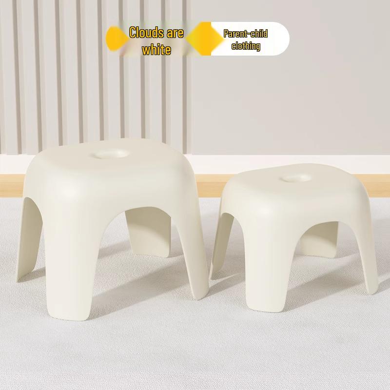 Multifunctional Stackable Plastic Stool for Living Room, Bathroom, or Kids' Room.