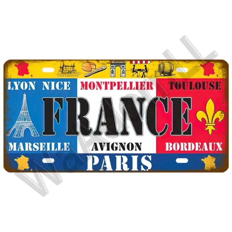 Retro Car 2D Metal Sign, Aluminum Wall Decor 15x30cm