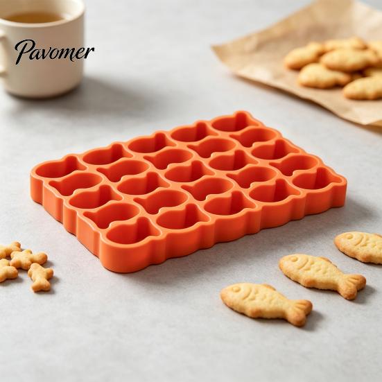 Goldfish Cookie Cutter Mini Cutter, 6/25-Cavity Fish Shaped Baking Mold for Silicone Biscuit Snacks Dough Toast Cheese, Plastic Stamp Kids Party Tools