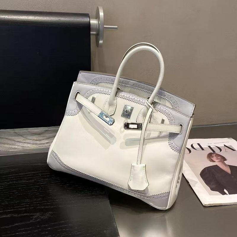 2026 New Leather Women's Bag First Layer Cowhide Swift Lace Platinum Bag Portable Shoulder Women's Bag Cross-border Wholesale