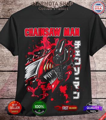 Denji Chainsaw Man Shirt Anime Tee T-Shirt Pochita Horror Manga Otaku Makima CSM