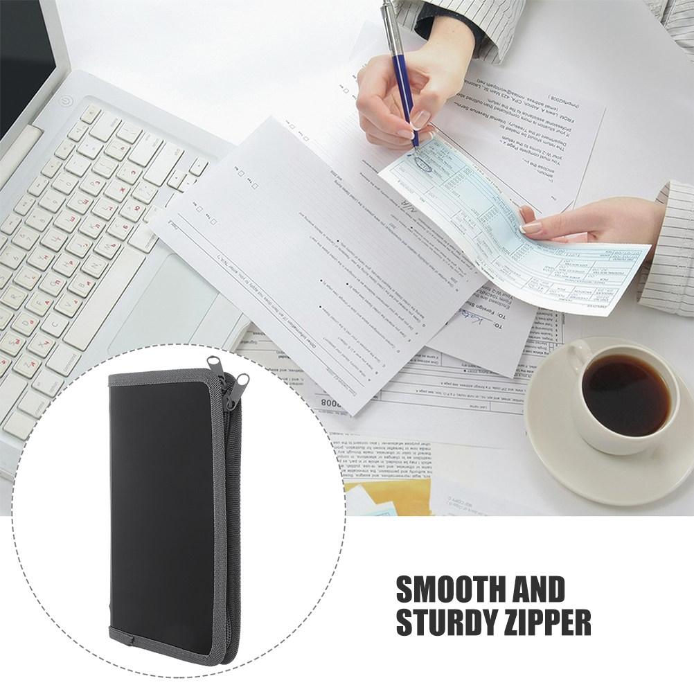 A6 Compact Accordion File Folder Zipper Closure Large Capacity Receipt Organizer Document Storage Bag Multi Function File