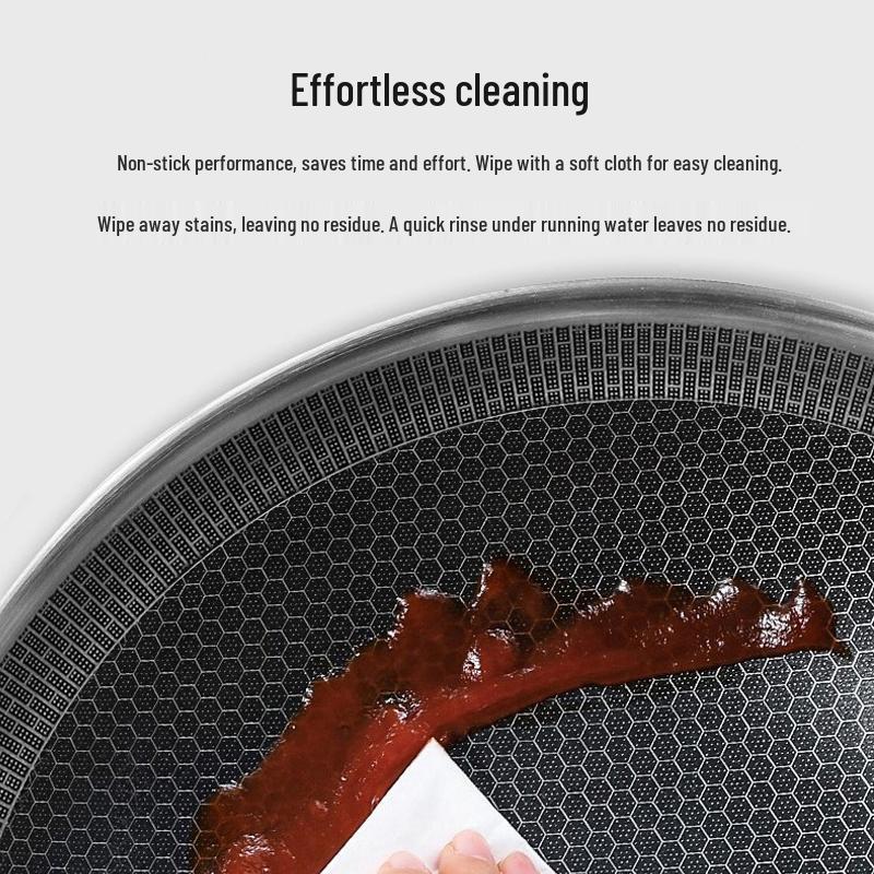 KABACH 304 Stainless Steel Honeycomb Wok