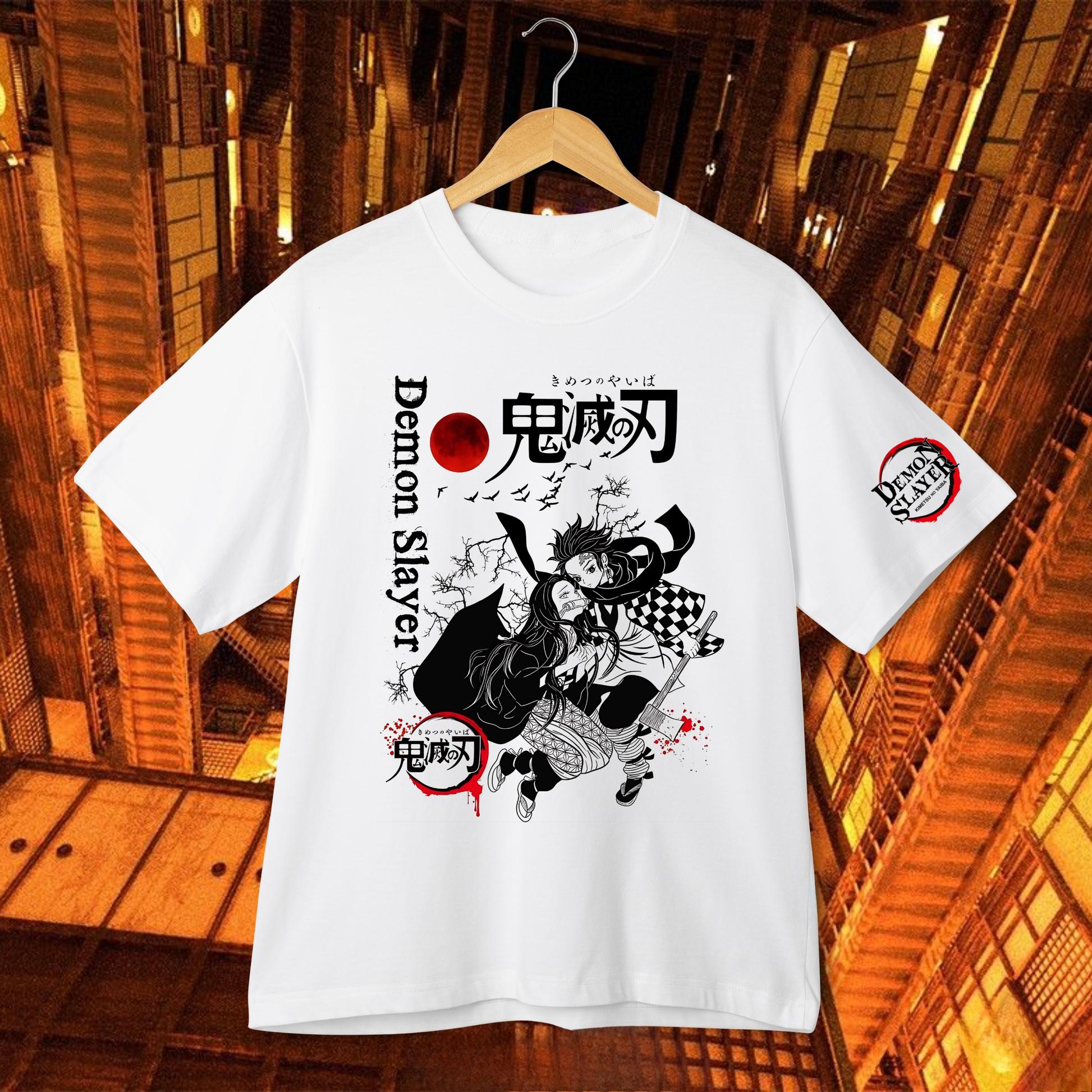 

Demon Slayer Tanjiro & Nezuko Kamado Siblings T-Shirt Anime Kimetsu No Yaiba Graphic Tee Men s Streetwear Casual Top for Fans S разноцветный