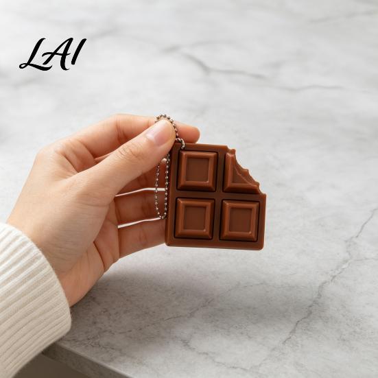 Handheld Fidget Devices 3D Printed Chocolate Candy Bar Clicker Toy Keyboard Anxiety Relief Gifts Keychain Office Desk Stress Toy for Kids,