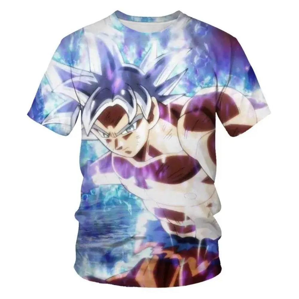 Children's Anime Dragon Ball 3D Digital Print Boy Street Trend Round Neck Short Sleeved T-shirt
