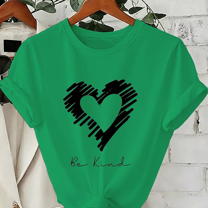 Be Kind Heart Graphic Tshirt Unisex Casual O Neck Short Sleeve Printed Tee Positive Kindness Streetwear Tops For Unisex Unisex