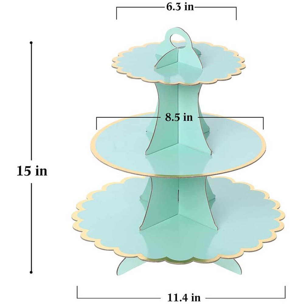 Cake Stand Afternoon Tea Wedding Plate Party Tableware 3-Layer Disposable Cake Stand Tower Suitable for Birthday Party