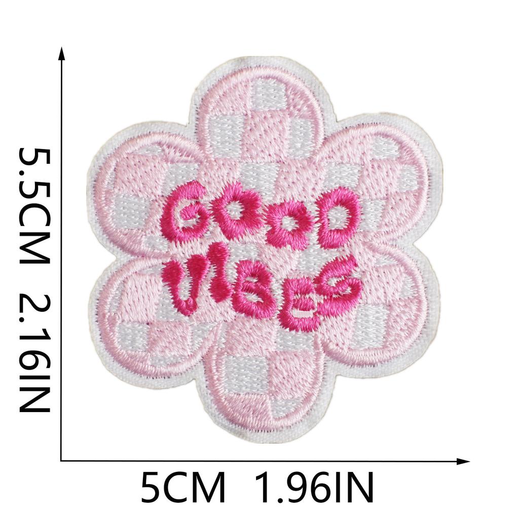Inspirational Quotes Embroidery Cloth Sticker Student Bag Decoration Patch Sticker Positive Energy Smiley Face Zhang Zai Computer Embroidery Sticker