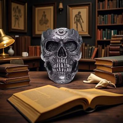 Yousheng Skull Flower Pot Hand-Painted Resin Gothic Planter Decorative Flower Pot Candy Bowl for Home Office Halloween Decor
