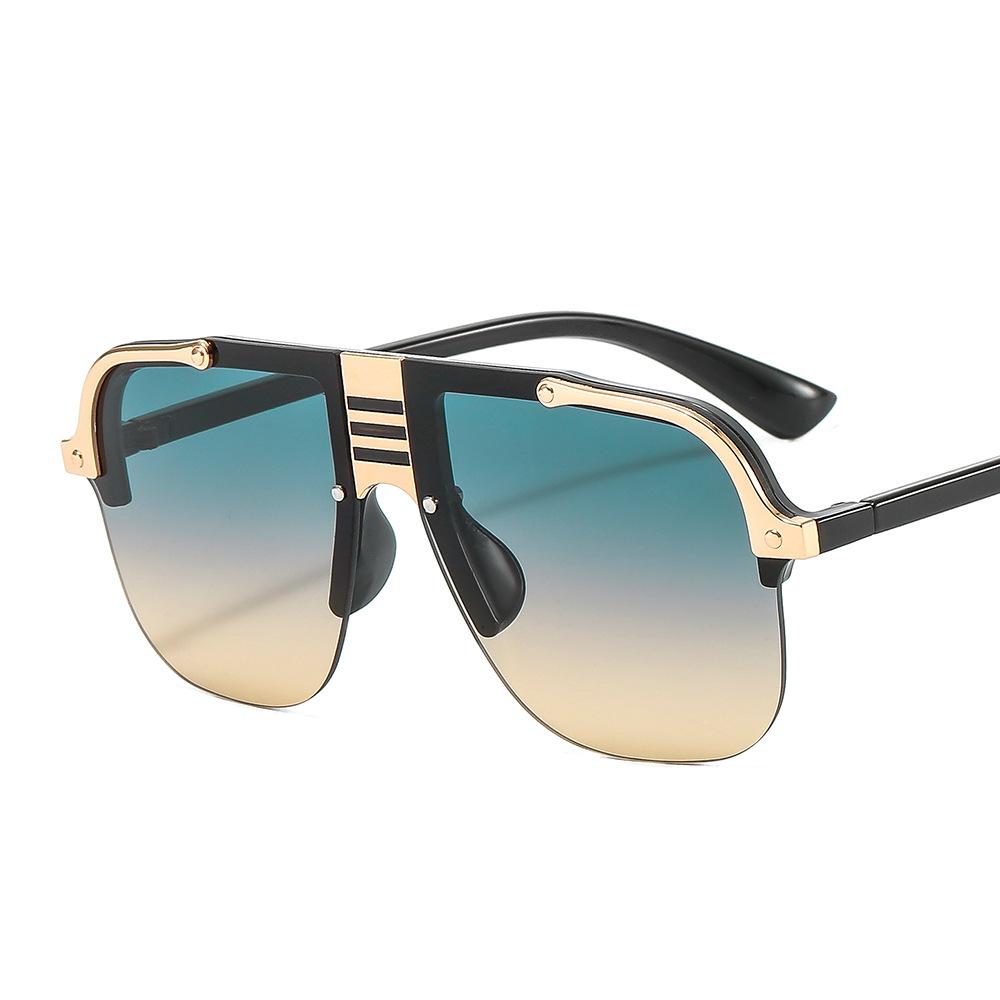 

Rimless Sun Glasses Square Women Men Oversize Retro Designer Flat Top Eyewear Big Shades Oculos Female Gafas UV400 just like picture