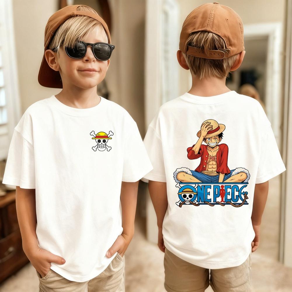 One Piece Japanese Anime Printed Men's T-Shirt Roronoa Zoro Boy Children's Harajuku Short Sleeve Kids Luffy T-shirt Clothing
