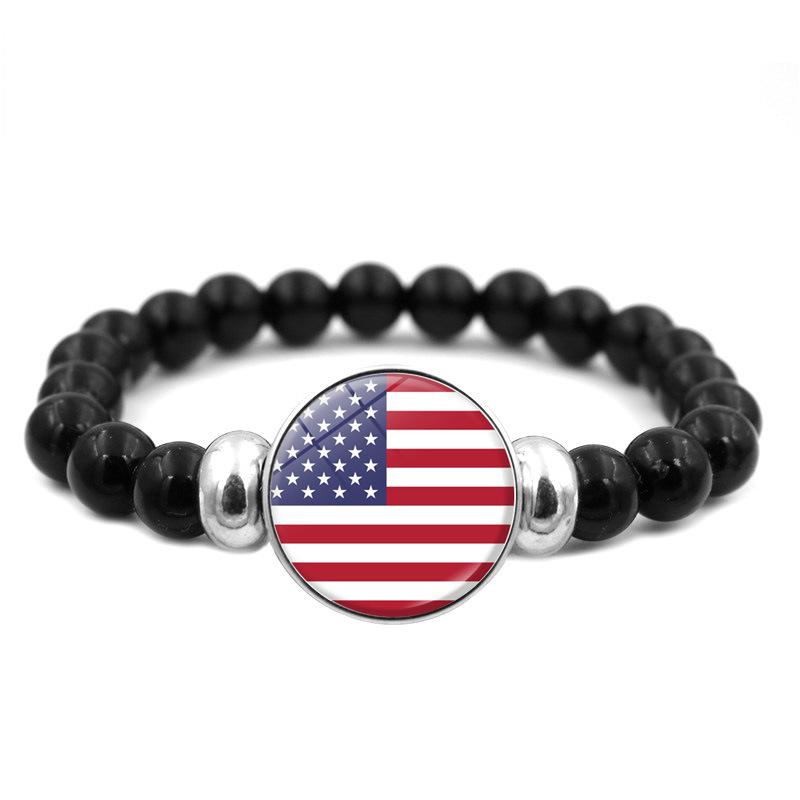 287 Länder Nationalflagge Druckknopf Elastisches Band Perlen Länderflagge Unabhängigkeitstag Perlen Schmuck Perlenarmband