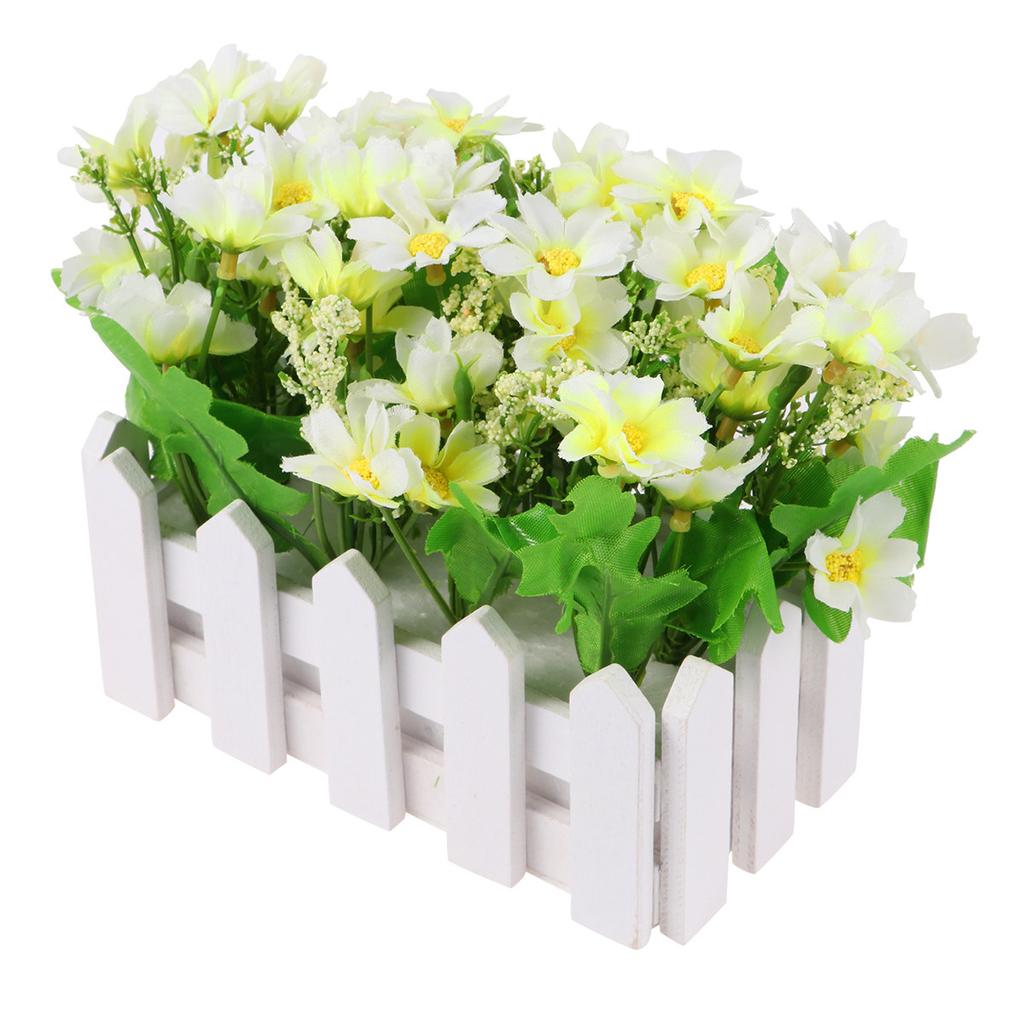 Artificial White Daisy Simulation Flower Realistic Lifelike Home Office Wedding Decoration Photography Props Fence Flower