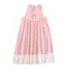 Sweet Mori Girl Plaid Embroidered Lace Sleeveless Vest Dress with Front and Back Ties