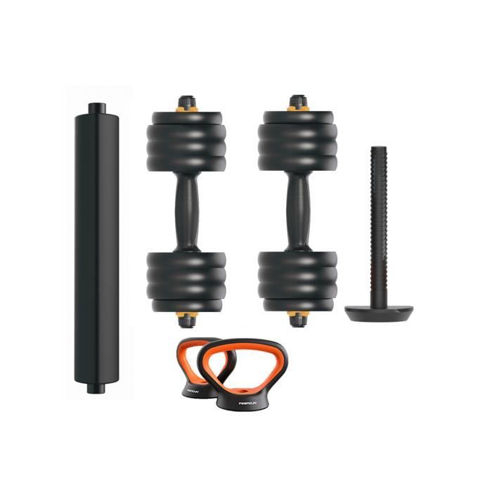 Kit haltère + kettlebell - Xiaomi - Fed V2 - 40 kg - Noir/orange - Ergonomique nero