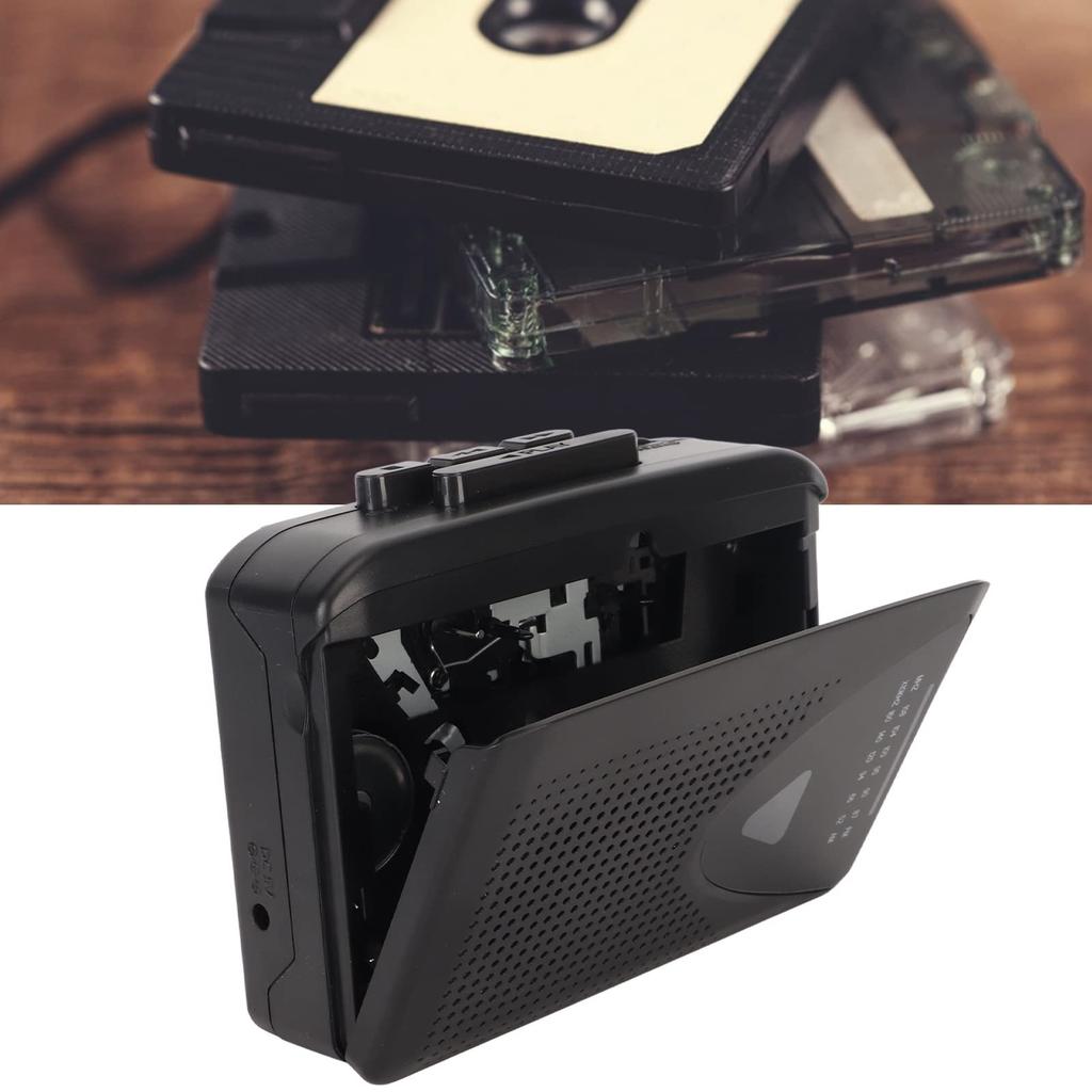 Portable Cassette Retro FM AM Radio Walkman with Speaker and Earphone Cassette to MP3 Converter Tape Player Recorder for Travel and Sports Player,