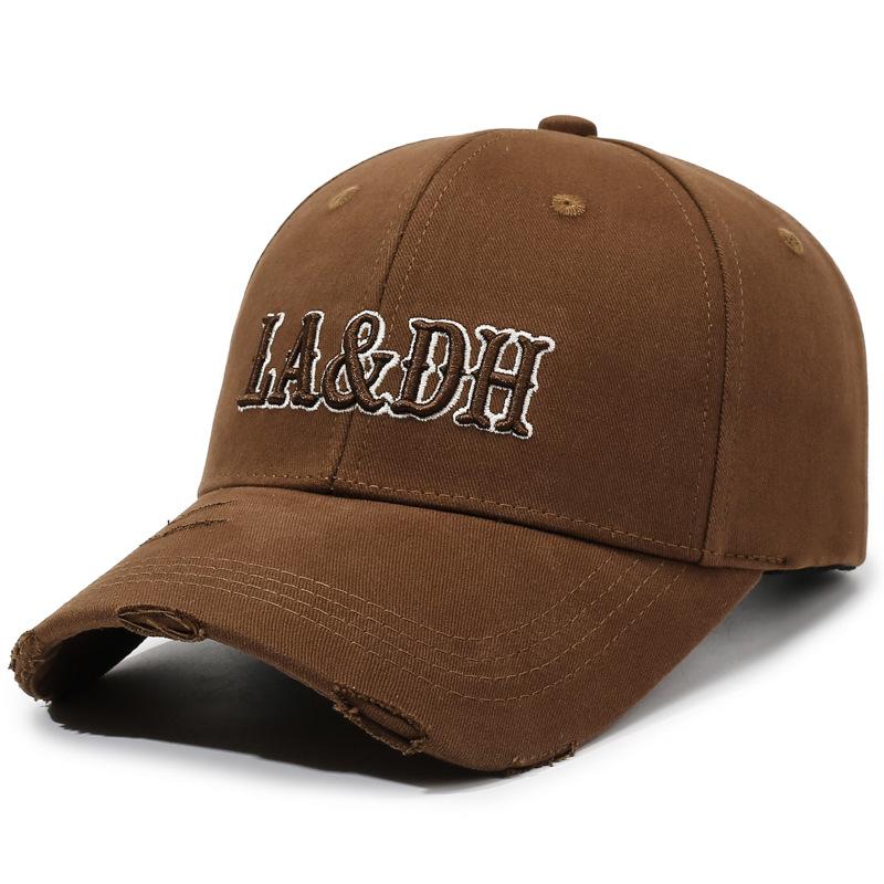 Embroidered Letter Baseball Cap Unisex Outdoor Rough Hard Top Cap Couple Sun Hat