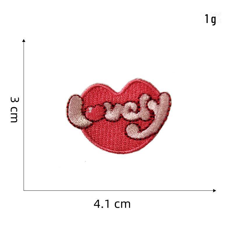 Cartoon Flower Love Self-Adhesive Embroidery Patch for DIY Decoration