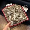 71Cm New Chinese Simulation Silk Square Scarf Soft and Skin-friendly Ink Flower Rhyme Printing Silk Scarf Neck Sunscreen Small Scarf