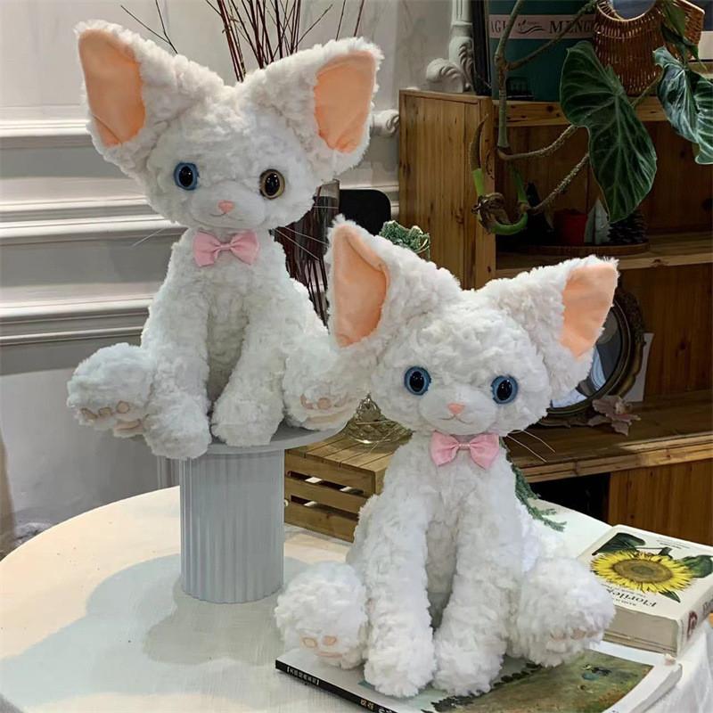 Hairless German Rex Cat Plush Toy Kitten Birthday Gift Stuffed Animal Kids Doll