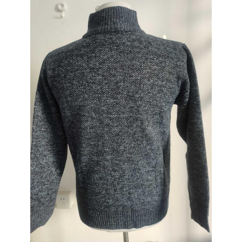 Men S Long Sleeve Thick Knit Cardigan Casual Stand Collar Sweater