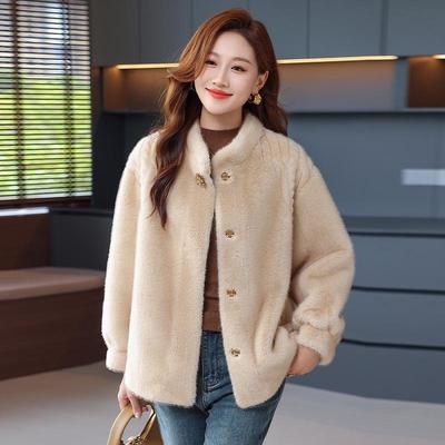 Elegant Mink Velvet Autumn/Winter Coat for Middle-Aged and Elderly Women