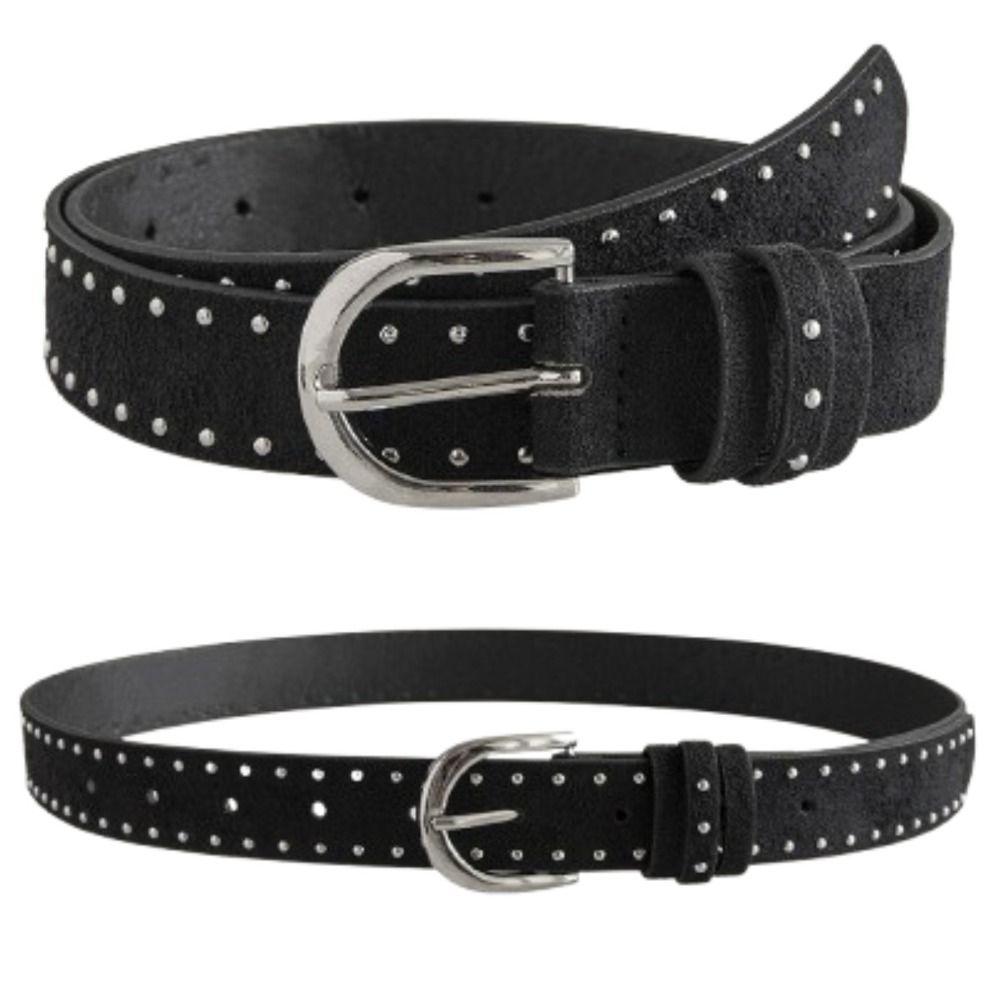 PU Leather Women Waist Belts Western Style Buckle Waist Belts Metal Rivet Waistbands  Girls