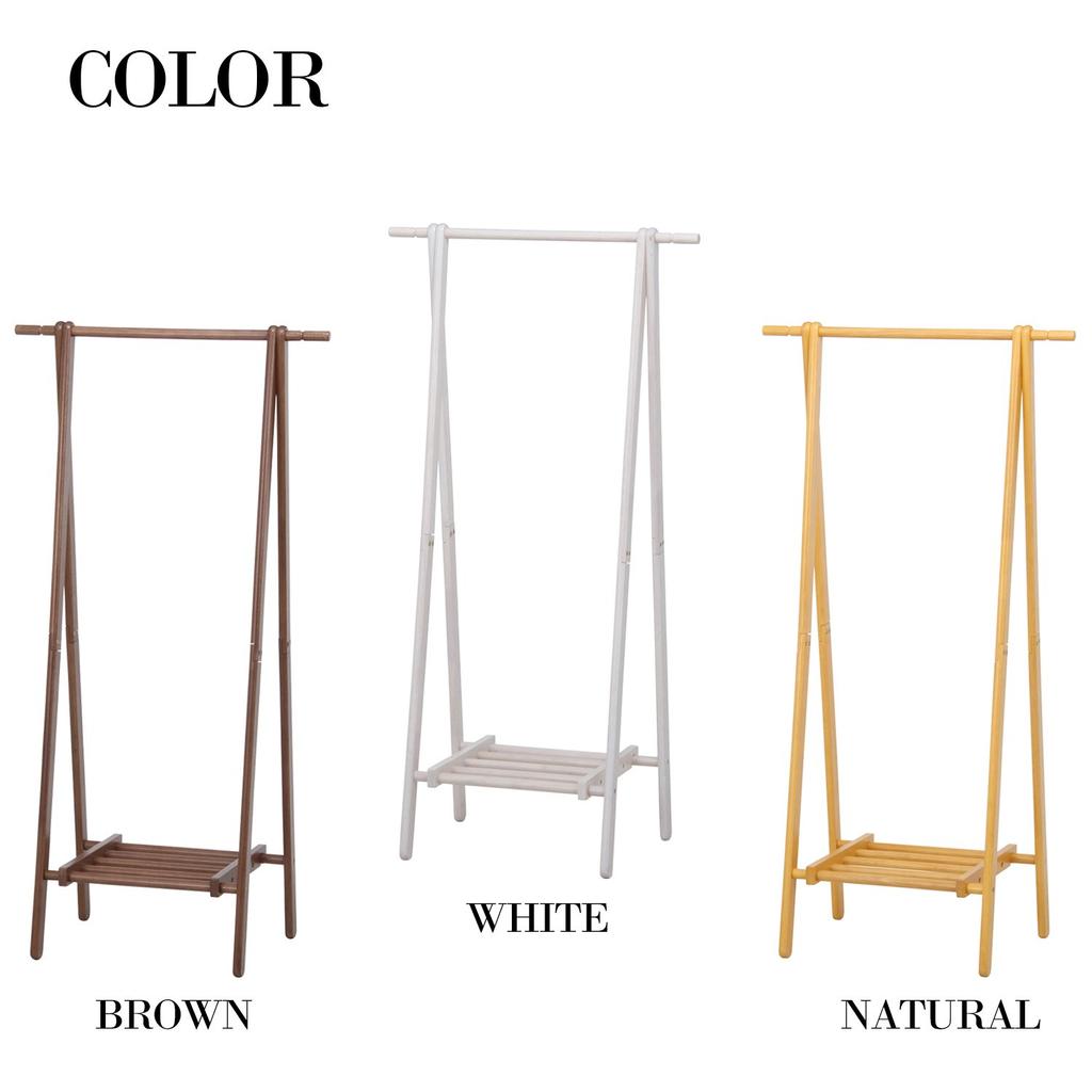 Fuji Boeki Slim Wooden Coat Hanger 75cm Wide x 45cm Deep x Natural Color with Suitable for Product 14104 Rack, 147.8cm High, Shelf, Entryways, Number