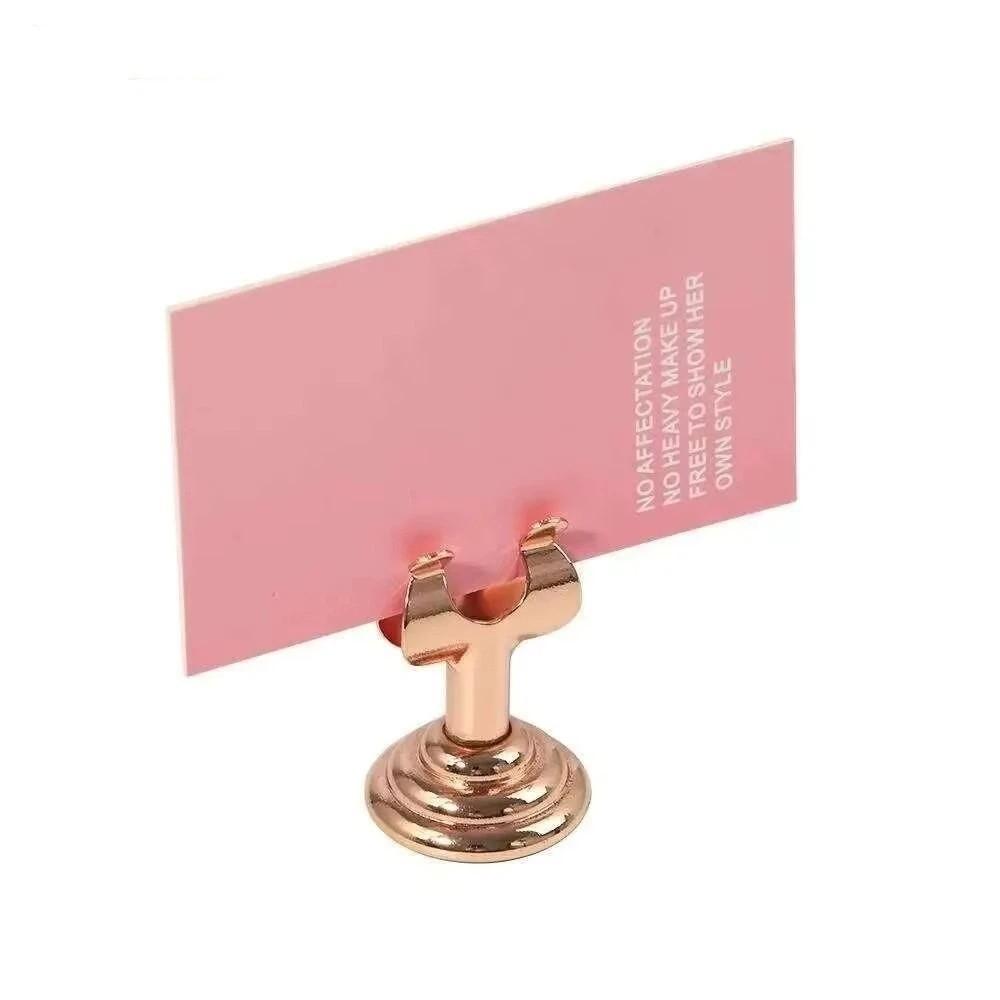 U Shape Name Card Display Stand Stainless Steel Picture Clips Price Display Rack Table Accessories