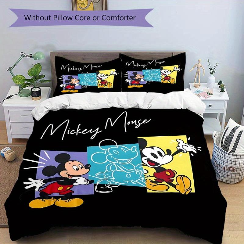 3pcs Mickey Mouse 1 Cover+2 Pillowcases, Pillow Inserts Not Included, Machine Washable, All-Season Use, Teen and Adult Rooms116