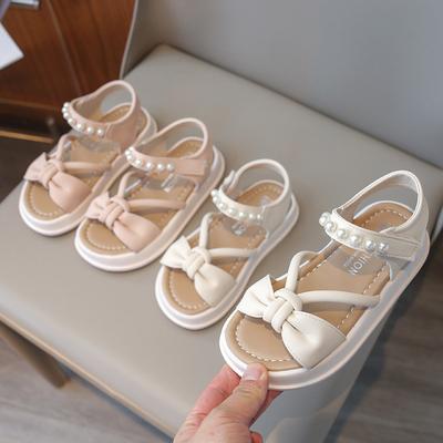 Summer Girls Princess Sandals Soft Sole Non Slip Beach Shoes Comfortable Children Single Shoes