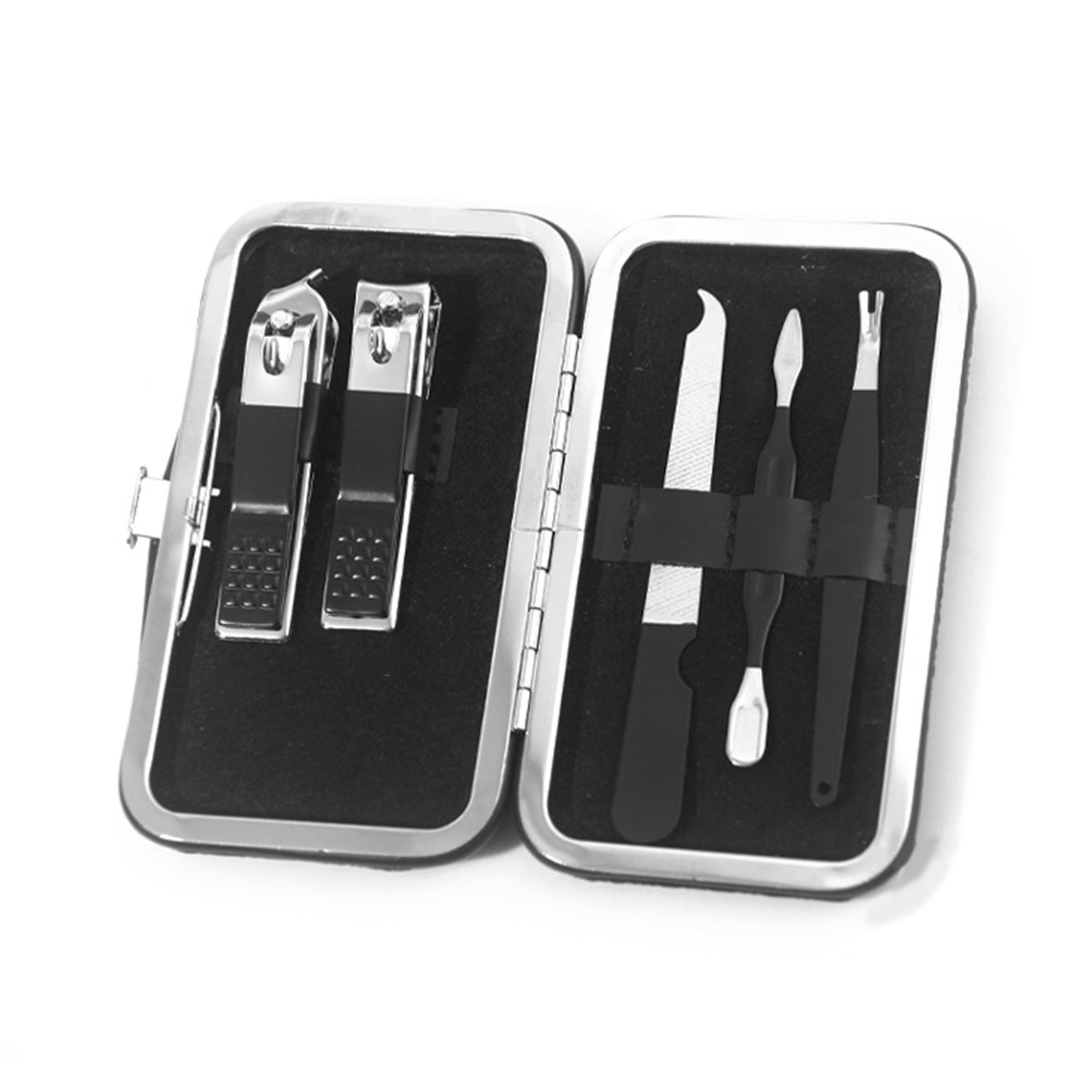 5 Pcs Manicure Set Carbon Steel Nail Clippers Set Pedicures Nail Cutter Set Grooming Care Tools Angled Nail Clippers