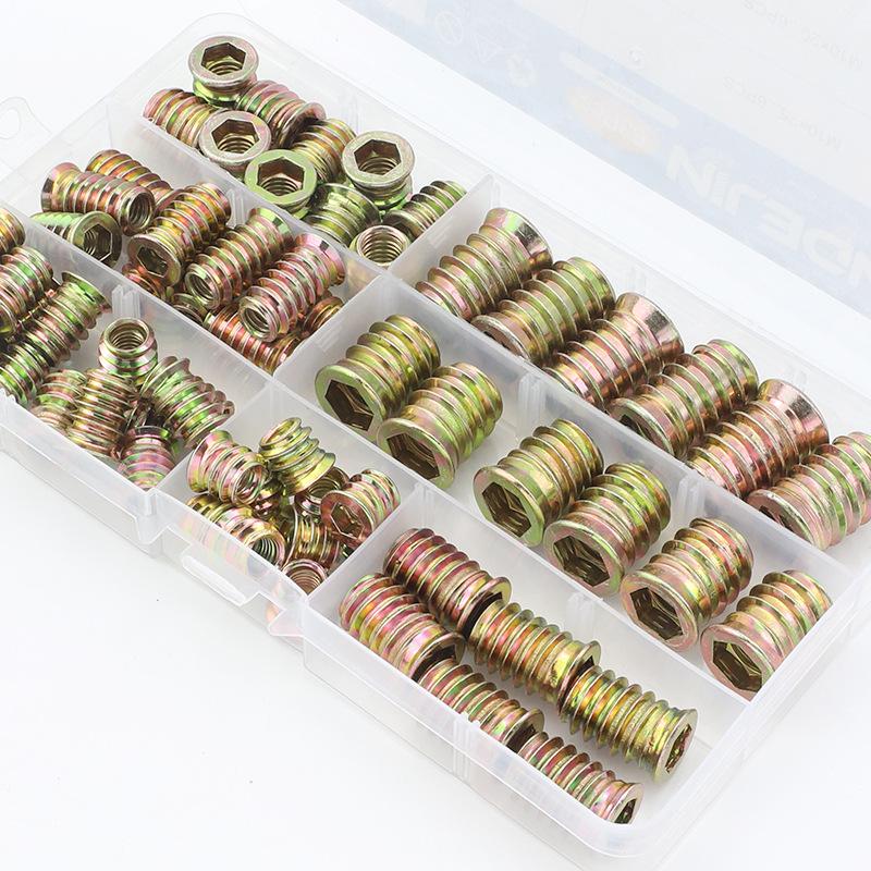 Iron-Plated Zinc Alloy Furniture Nut Set with Internal & External Tooth Nuts