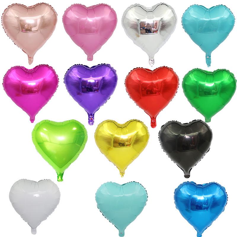 18-inch Heart-shaped Love Aluminum Film Balloons for Wedding and Party Decorations