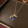 Women's Sweet Style Rainbow Diamond Pendant Necklace with Star & Moon Clavicle Chain