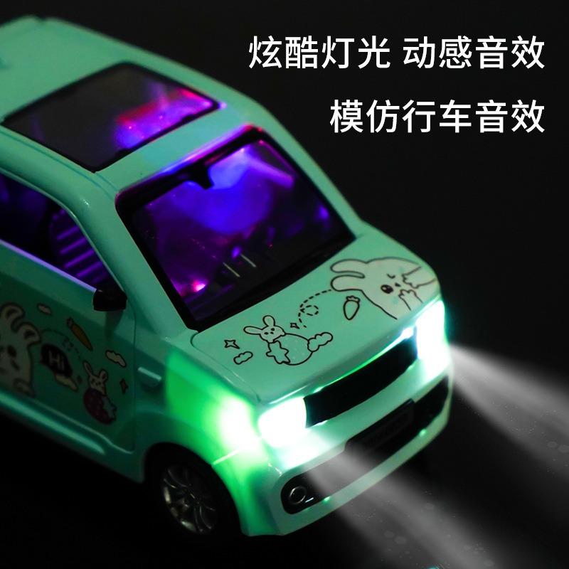 Mini Inertia Toy Car With Sound And Light Effect Openable Doors For Kids
