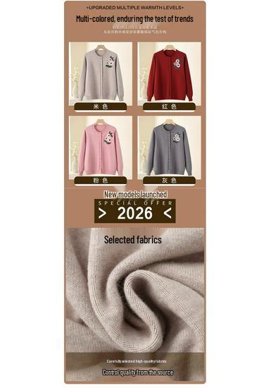 Stylish Spring 2026 Knit Sweater for Middle-Aged and Elderly Women