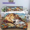 Painted Lion Pattern Bedding Quilt Set  Home Decoration  Gift (1 * duvet cover + 2 * pillowcase  without core)