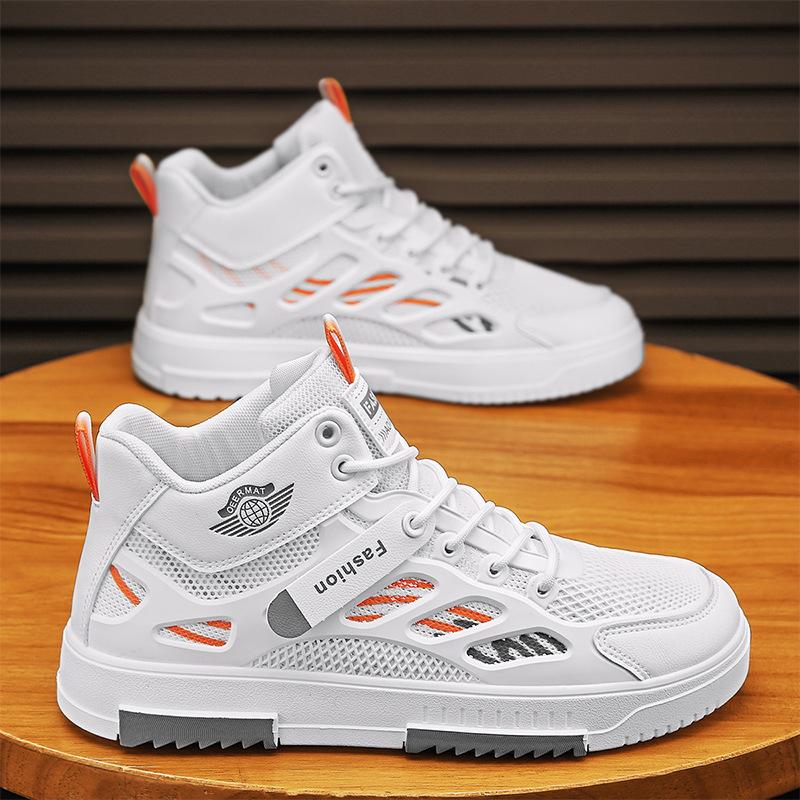 Autumn Men's Medium and High Top Board Shoes Fashion Versatile Skateboard Shoes Color Matching Student Sports Leisure Trendy Men's Shoes