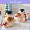 Cute Graduation Cap Capybara Stuffed Animal Bag Charm For Throwing Graduation Season