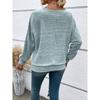 Autumn and Winter New Style Comfortable and Casual Solid Color Long-sleeved Round Neck Splicing Pullover Top T-shirt for Women