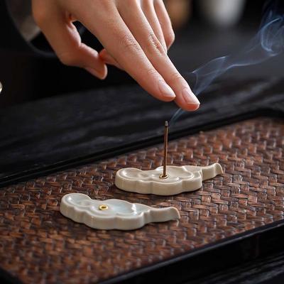 Ceramic Incense Stick Holder Chinese Style Incense Burner Censer Base Ornaments Yoga Office Home Decoration