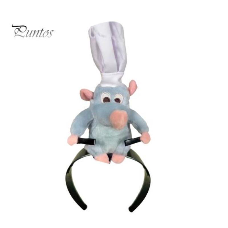 

Cooking Mouse King Headband with Clips Lightweight Plush Mouse Hair Band Anti-slip Stuffed Animal Hair Loop Women Girls Hair Accessories Headwear A
