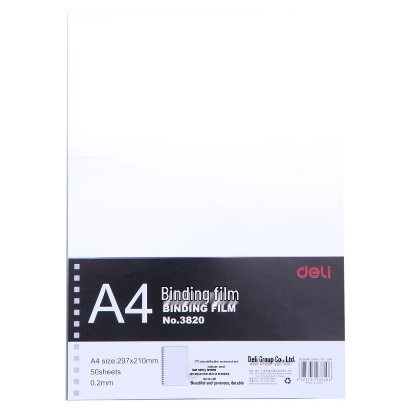 Deli 3820 Transparent Binding Covers