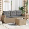 VidaXL Garden Lounge Set with Cushions 4 Pcs Beige Braided Resin 3253406