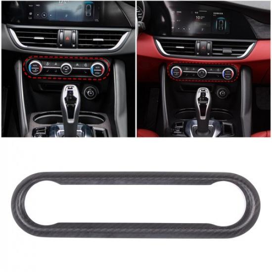 Matte Real Carbon Fiber Air Condition Trim For Alfa Romeo Giulia Stelvio 17-19