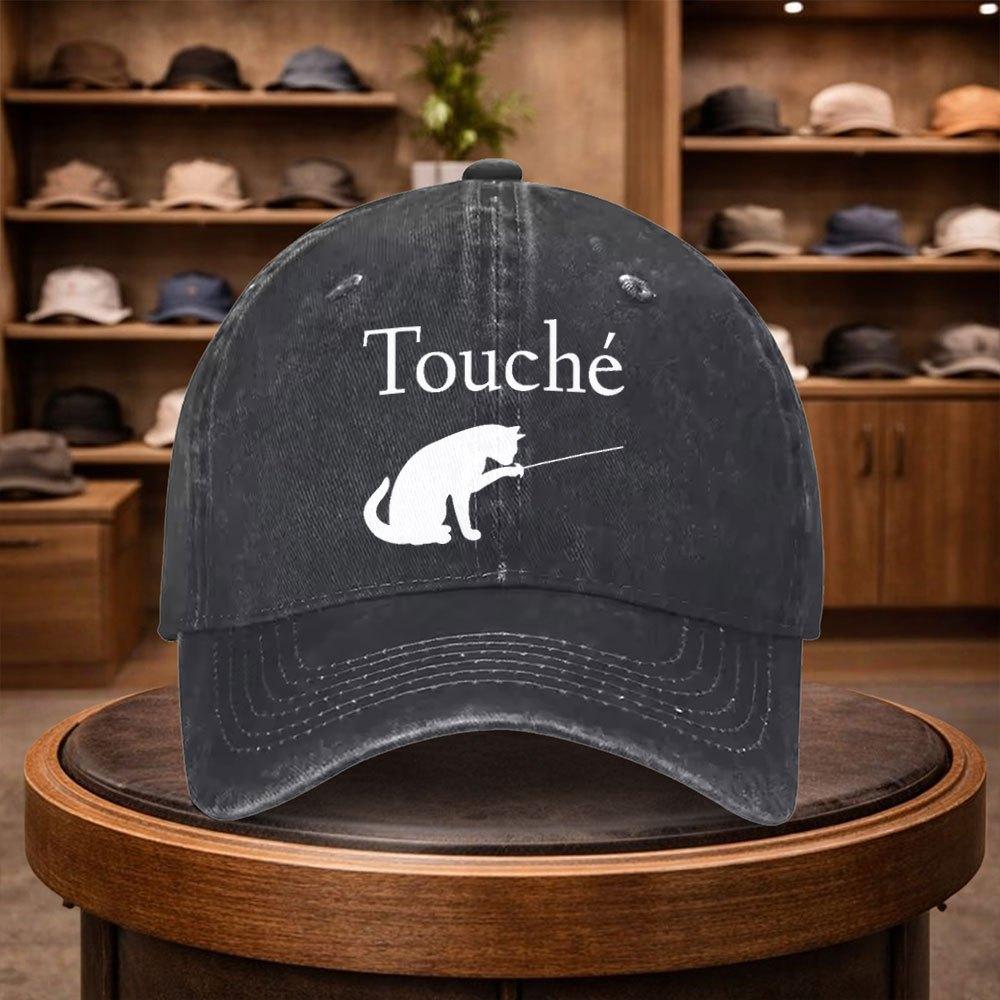 MenS Cat Fencing Baseball Cap Outdoor Fashion Adjustable Casual Hat Urban Style Lightweight Fashion Duck Tongue Hat Four Seas